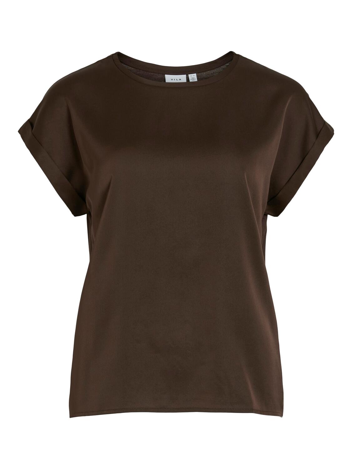 Viellette satin top - Coffee Bean